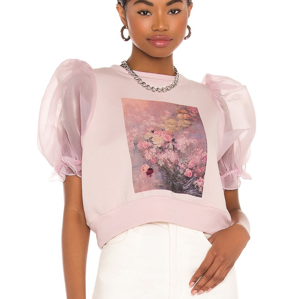Selkie Pink Puff Sleeve Sweatshirt - Small